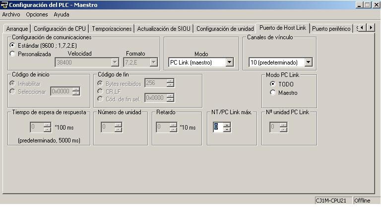 De seguido temos que definir os portos de cada un dos PLC s.
