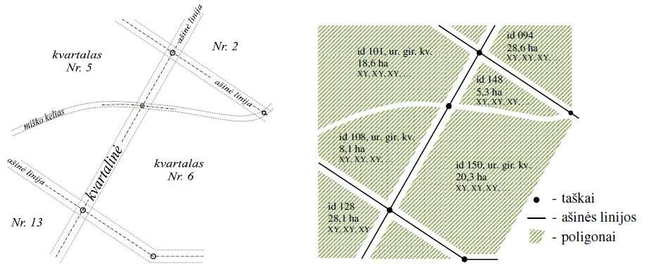 pav. Miškų georeferencinio pagrindo objektų identifikavimo principinė schema.