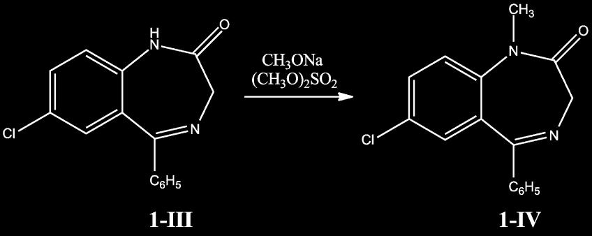 metil-2h-1,4-benzodiazepin-2-ona (1-IV), diazepama (Shema 4.). [7] Shema 4.