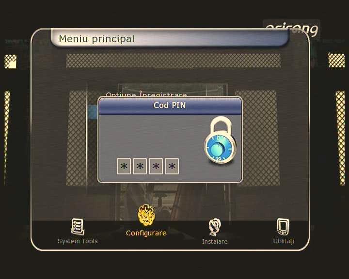 2.2 Control Parental Drepturile de acces ale utilizatorului la servicii sau la programe sunt controlate de un cod secret de 4 cifre definit de utilizator.