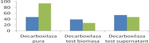 Figura II.11. Performanţele biocatalizatorilor de tip decarboxilaza. Conversie (%), selectivititate (%).