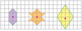 در هر کدام از شکل های زیر اگر شکل را حول نقطه ی مشخ ص شده ١٨٠ درجه )نیم دور( بچرخانیم قرینه ی شکل روی خودش منطبق می شود. به این نقطه مرکز تقارن می گویند.