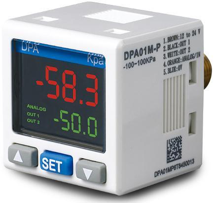 DPA سنسور فشار : DPA 01 M P 01: 100kPa ~ 100kPa 10: 100kPa ~ 1,000kPa N : ~20 ma P : ~20 ma M : 1~5 V Q : 1~5 V + NPN + PNP + NPN + PNP P: Outer pore PT 1/, inner pore M5 N: Outer pore NPT 1/, inner