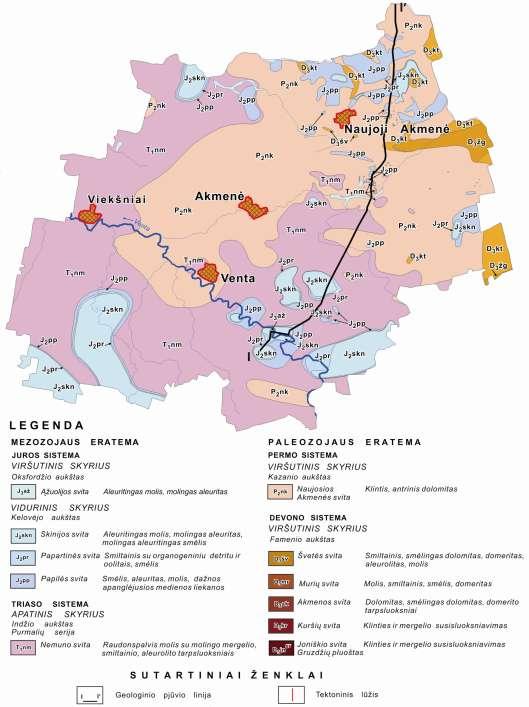 Akmenės rajono prekvartero geologinis žemėlapis M 1:300 000 (sudarytas