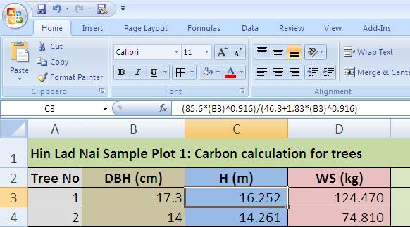 146 PART III MODULE 4 SESSION 2 HOW TO MEASURE AND MONITOR CARBON A SIMPLE GUIDE Bước 4: Nhập vào các phương trình tương quan Để nhập các phương trình tương quan, bạn tiến hành theo cách tương tự như