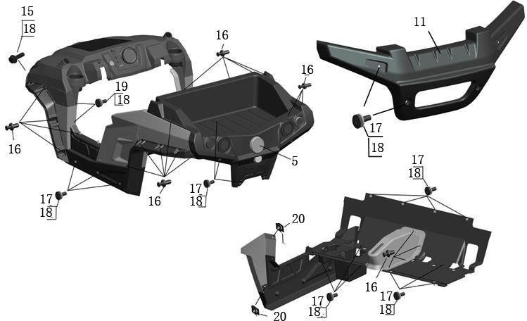 Rear Type Cover(L) 1 13 L1103010 Front Tyre Cover(L) 1 14 L0303040 Gear Shifting Cover 1 15 S0101057 Bolt M6*0 16 S0108001 Bolt M8*0 76 17 S0106109 Bolt M6*0 38 18 S0404001 Rubber Washer Φ5