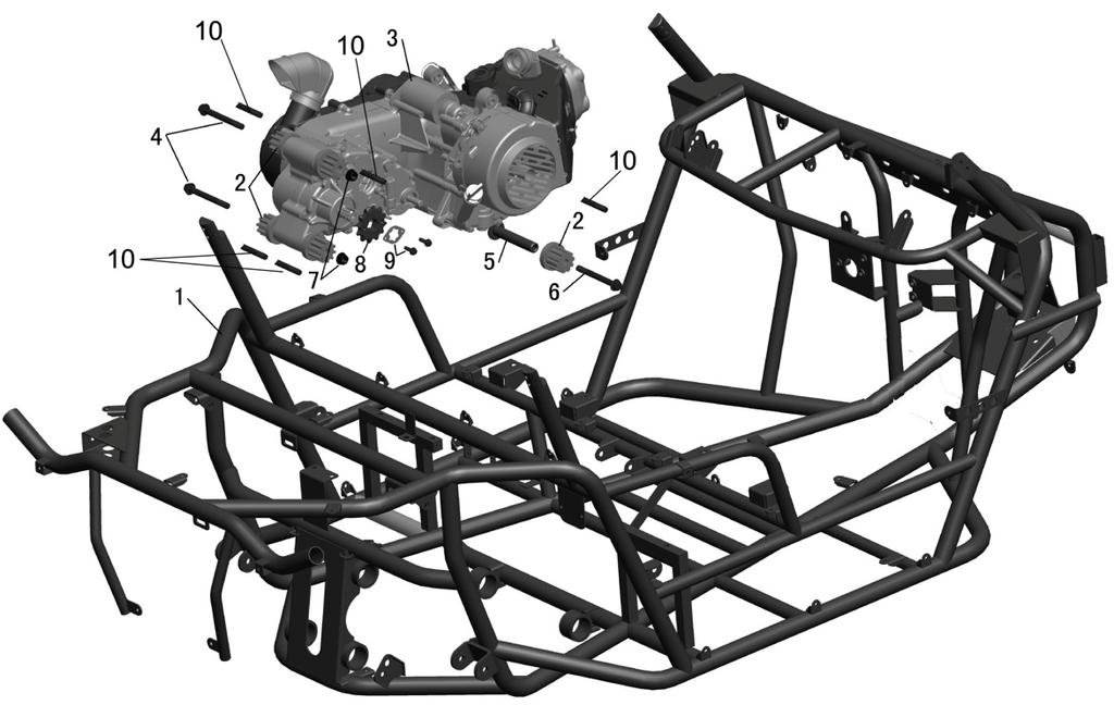 L110300 Front Tyre Cover(R) 1 6 L11600 Side Above Cover(R) 1 FRAME 1 L10100 Frame 1 L0104010 Damper Rubber,Engine(Under) 6 3 L0101000 Engine 1 L0101011 Engine 1 4 S0101350 Bolt M10*1.