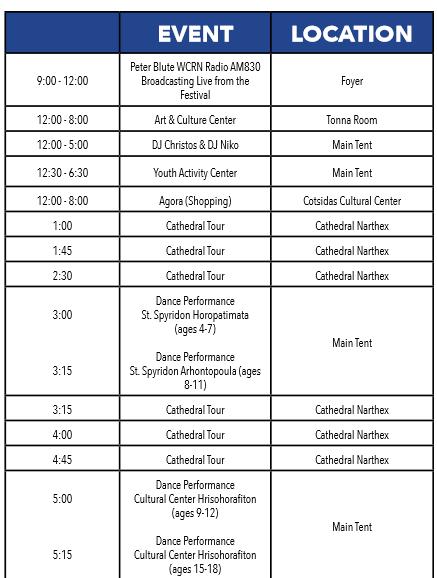 GRECIAN FESTIVAL 2018 Our Festival is in full swing! Gates open following Divine Liturgy today, at 12:00pm.