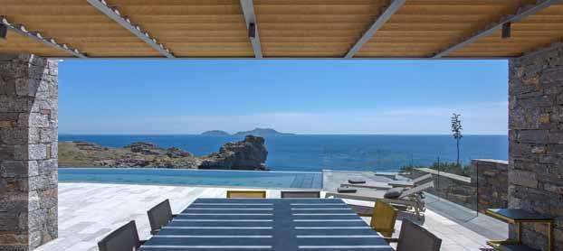 The first floor level comprises the communal living spaces, including the open plan sitting and kitchen, the master bedroom, as well as an infinity swimming pool along with a protected external stone