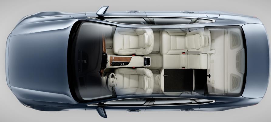 από τον εσωτερικό καθρέφτη. 3.4.5. Χώρος αποσκευών Το νέο Volvo S90 διαθέτει ανταγωνιστικό χώρο αποσκευών καθώς και έξυπνες μεταφορικές λύσεις.