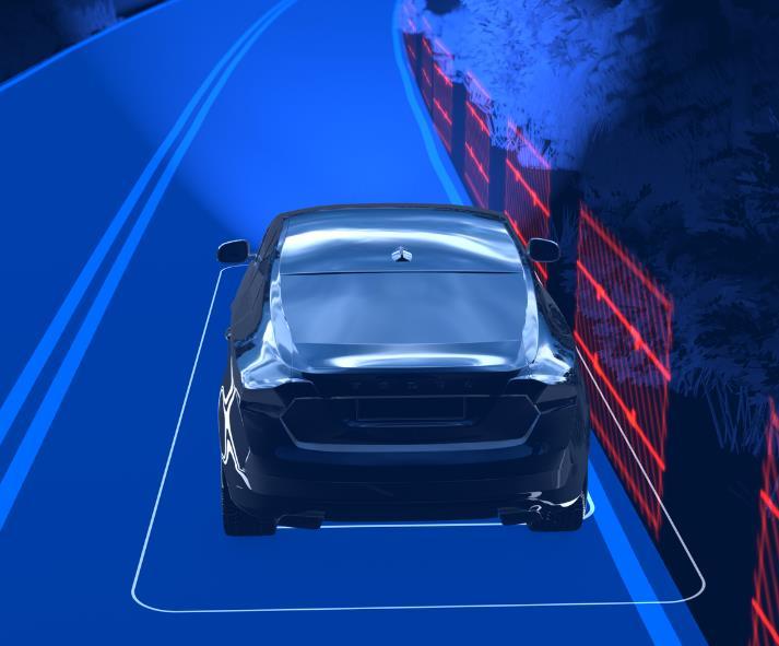 Run-Off Road Mitigation Σύστημα αποφυγής εκτροπής από τον δρόμο (παγκόσμια πρωτοπορία) Το σύστημα επαγρύπνησης του οδηγού DAC (Driver Alert Control) παρακολουθεί την πορεία του αυτοκινήτου σε σχέση
