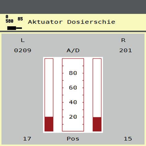 4 Χειρισμός AXIS ISOBUS Παράδειγμα δοκιμής/διάγνωσης ολισθητήρα n ΠΡΟΣΟΧΗ Κίνδυνος τραυματισμού από κινούμενα εξαρτήματα του μηχανήματος Κατά τη διάρκεια των δοκιμών, εξαρτήματα του μηχανήματος