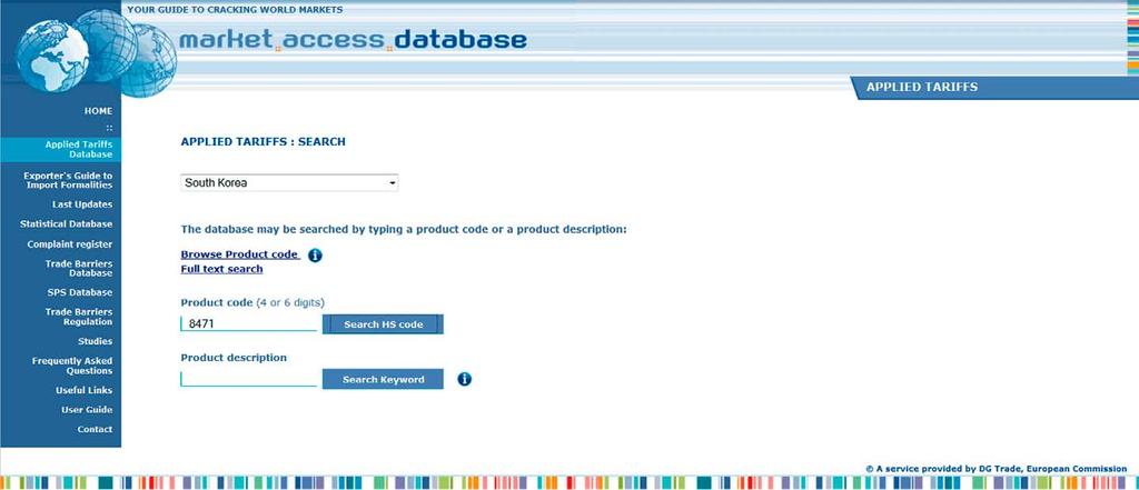 Πηγές on-line Βάση δεδομένων πρόσβασης στην αγορά Η βάση δεδομένων πρόσβασης στην αγορά (madb.europa.