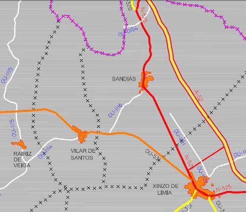 distancia da primeira destas vilas (a uns 6 km), o cal lle permite contar cunha rápida e acaída conexión coa autovía A-52.