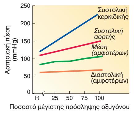 Αρτηριακή πίεση κατά την άσκηση Η αύξηση της πίεσης σε κερκιδική αρτηρία