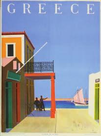 400-600 483 ΜΟΡΑΛΗΣ, Γ. Greece, [κάτω:] Island of Hydra. Ἀθήνα, Ἀσπιώτη-ΕΛΚΑ, 1948. Ἔγχρωμη ἀφίσα (φωτολιθογραφία), 800 x 590 mm.