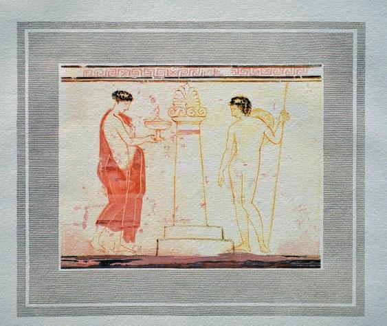 404 404 ΚΑΡΟΥΖΟΥ, Σέμνη. Δέκα λευκαί λήκυθοι τοῦ Μουσείου Ἀθηνῶν. Ἀθήνα, Τυπογραφία Γ. Κεφαλληνοῦ, 1953-1955. πλάγιο folio, 400 x 505 mm.