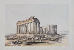 449 COOK, Henry. Temple of Jupiter Olympius, with Mount Hymettus. [1853].