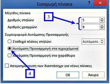 Ένας πίνακας είναι ένα σύνολο θέσεων που προκύπτουν από την τομή ορισμένων γραμμών και στηλών.