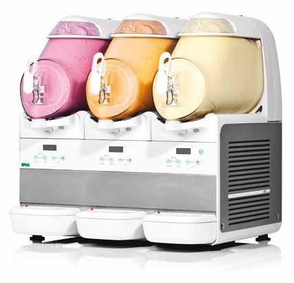 FMB 2L 10+10Lit 1,1Kw 36x47x65 37 1680 FMB 3L 10+10+10Lit 1,3Kw 54x47x65 49 2350 Μηχανή παραγωγής frozen yogurt, smoothies & soft παγωτού.