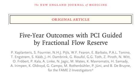 Σε ασθενείς με σταθερή ΣΝ, μια αρχική στρατηγική FFR-guided PCI συσχετίστηκε με ένα σημαντικά χαμηλότερο του σύνθετου τελικού σημείου του θανάτου, του εμφράγματος του