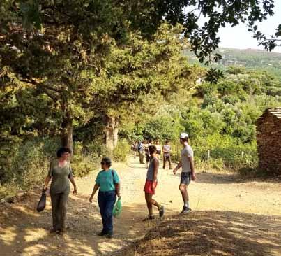 The group remained steadfast in completing the project during the descent from the mountain in very warm conditions