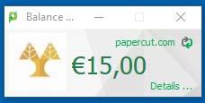 Όριο εκτύπωσης Η χρέωση των εκτυπώσεων στο σύστημα γίνετε σε ευρώ ( ). Κάθε μαυρόασπρη σελίδα χρεώνετε 0,05 σεντς, ενώ η έγχρωμη με 0,15 σεντς. Οι φοιτητές του Π.