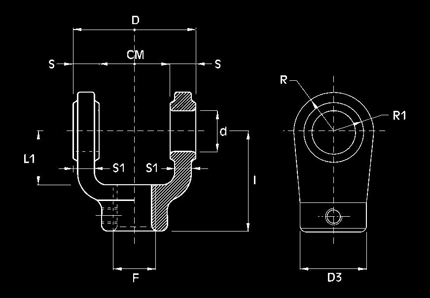 F FORCELLA YOKE IO 8133 ATERIALE ACCIAIO T 52.3 IO 8133 ATERIAL: T 52.