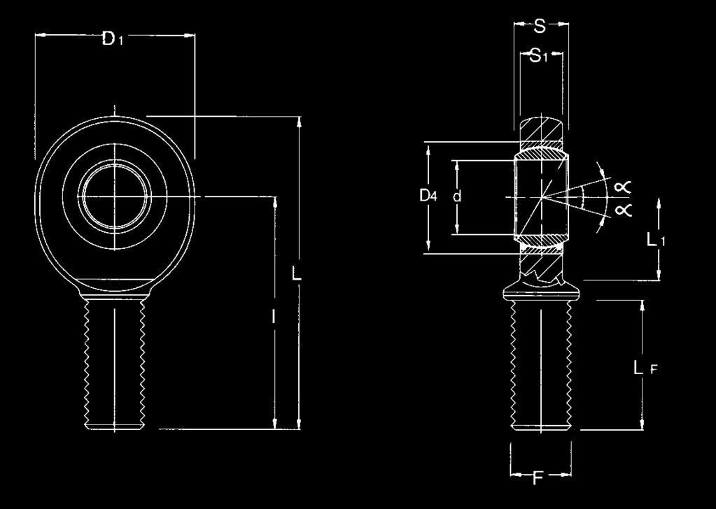 FABRIC BALL JOINT ADE IN GALVANIZED FORGED TEEL C I LF D1 D4 1 L L1 F FE 6U FE 8U FE 10U FE 12U FE U 6 8 10 12 36 42 54 63 6 8 9 10 12 18 22 34 21 24 29 34 8 10,2 13,2 18,4 4,4 6 7 8 10 46,5 54 62,5