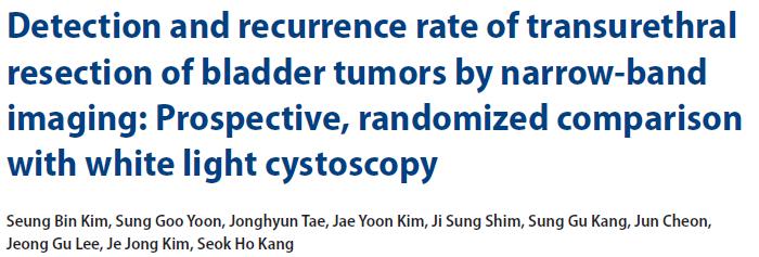 198 ασθενείς που υποβλήθηκαν σε TURBt Narrow band imaging (NBI) vs White light cystoscopy (WLC) Primary