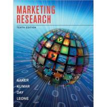(2) Aaker, D. A., Kumar, V. & Day, G. S. (1998). Marketing Research (6th edition). New York: John Wiley & Sons. (3) Aaker, DA, Kumar, V, Day, GS & Leone, RP (2016). Marketing Research, 12th edn, U.S.A.:John Wiley & Sons, New Jersey.