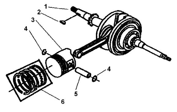 12. CRANKSHAFT AND PISTON Ref# Par# Description Qty Linhai Code Control Code 1 50054 CRANK SHAFT COMP (FOR LH50QT 2) 1 139FM.12.2 1A012020000 2 50055 KEY WOODRUFF 1 139FM.