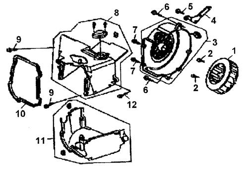 13. FAN COVER Ref# Par# Description Qty Linhai Code Control Code 1 50060 FAN COMP COOLING 1 139FM.13.4 1A013040000 2 50061 BOLT FLANGE SH 6X16 4 GB5787 B01040616 3 50062 COVER ASSY FAN 1 139FM.13.3 1A013030000 4 50063 STAY FENDER 1 139FM.