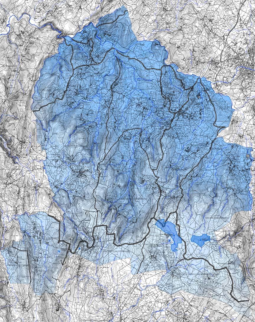 3.1.4. HIDROLOXÍA De forma case triangular, limita polo norte co río Anllóns, polo leste co río Grande e ao oeste co río Lourido bordeando unha gran lonxitude dos límites do norte deste municipio.