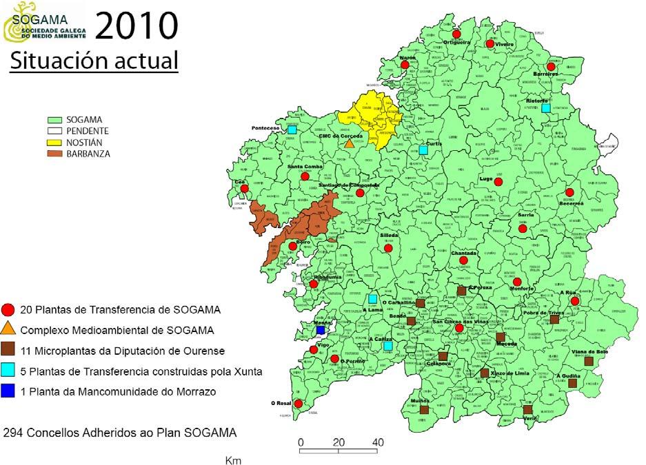 Detectamos una importante carencia deste tipo espazos de recepción de residuos polo que se pulará pola execución de varios puntos limpos no Concello de Coristanco, cuxa situación e localización