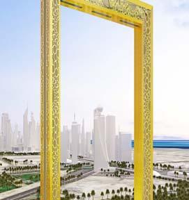 Ανατολής. DUBAI FRAME Θεαματική θέα στο Ντουμπάι από το διάδρομο του Ντουμπάι Frame.