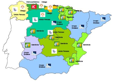 DISTRIBUCIÓN DE ELECTRICIDADE Principais empresas de distribución Preto de 320 Pequenos distribuidores