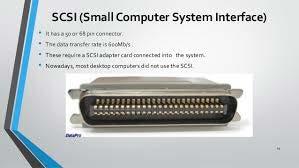 Ελεγκτής SCSI (1/2) SCSI: Small Computer System Interface Διασύνδεση Μικρών Υπολογιστών Συστημάτων Αναπτύχθηκε το 1984 για τους Mac computers Διαθέτει παράλληλη διασύνδεση με 8, 16 ή 32 καλώδια
