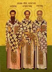 Synaxis of The Three Hierarchs: Basil the Great, Gregory the Theologian, & John Chrysostom January 30 This common feast of these three teachers was instituted a little before the year 1100, during