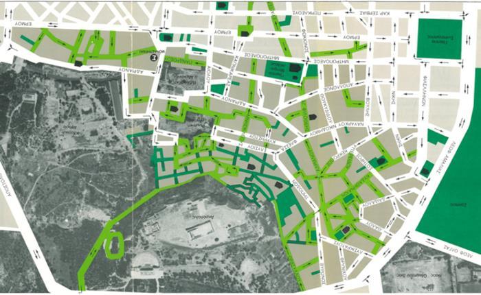 Δημιουργία δικτύων πεζοδρόμων Δημιουργία δικτύων ποδηλατοδρόμων ενοποίηση χώρων