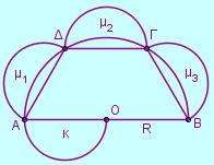 34 δηµήτρη ποιµενίδη 0. Έστω οι χορδές ΑΒ R και ΒΓ R 3 κύκλου (O, R). Να υπολογίσεις ως συνάρτηση του R τα µήκη των τόξων Α Β, Β Γ και Γ Α.