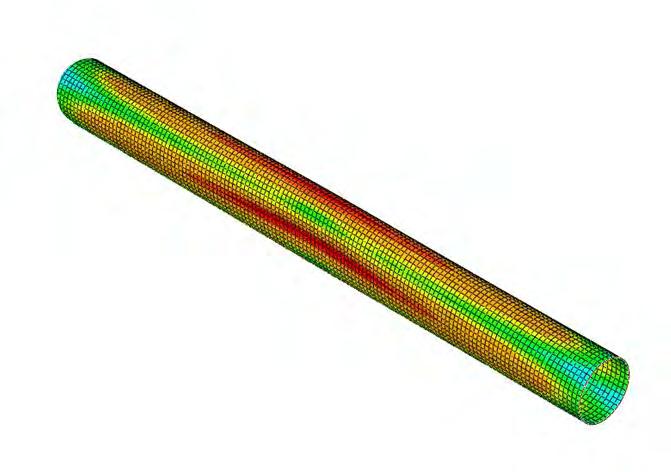 4 NUMERICAL RESULTS FOR UNSTIFFENED TUBES 4.1 Results for SwRI specimen 1 The basic pressure applied in this specimen is equal to 1 MPa. The corresponding capped end loads are also imposed.