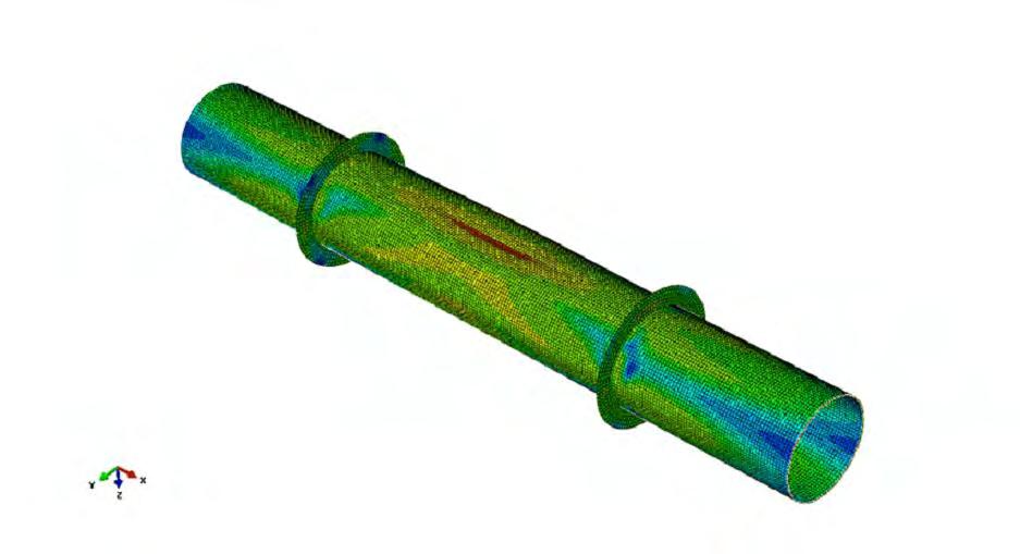 Specimen 5 This specimen is a 2-ring (3-bay) tube with D/t ratio equal to 36.8 which is considered as thick-walled.