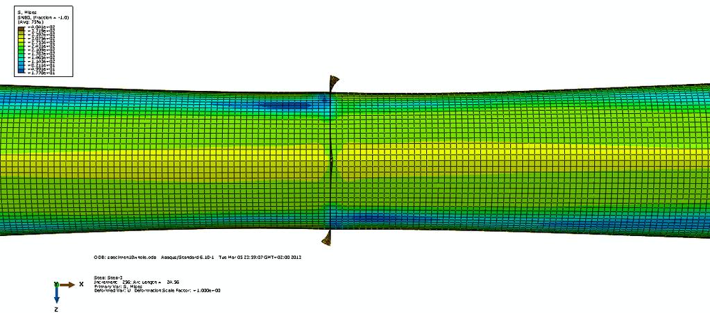 Figure 30 Buckling of ring along with the tube Figure 31