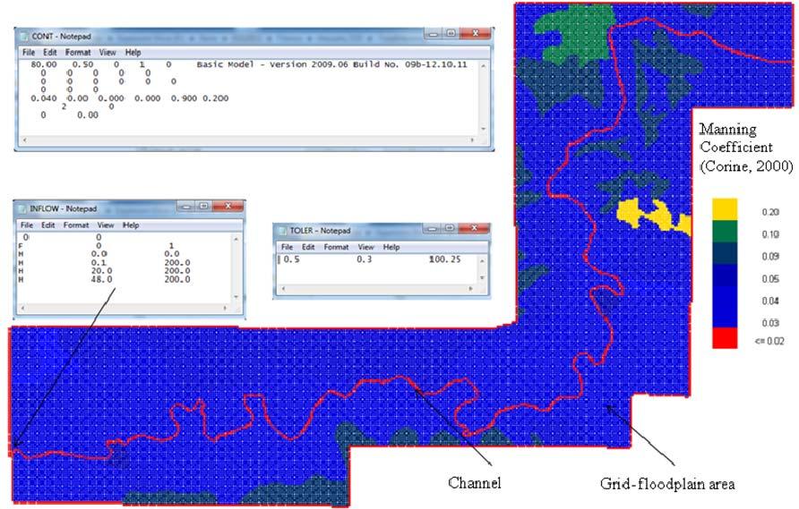 In this study, the input data are the DEM, the inflow discharge and some simple hydraulic