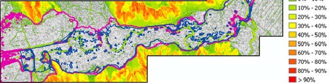 The topographies created are in the form of grid with dimensions 1.000 m x 10.000 m. Across the surface a rectangular channel with a 10 m width (b) and a 2m depth (d) is generated.