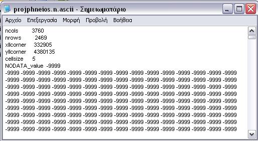Εφαρµογή Μοντέλων στη Λεκάνη Πηνειού Εικόνα 4.9: εδοµένα εισόδου υδραυλικού µοντέλου LISFLOOD-FP 4.1.
