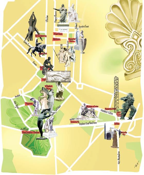 Αpr-Jun 10 ΑTHENS STATUES ΤΑ ΑΓΑΛΜΑΤΑ ΤΗΣ ΑΘΗΝΑΣ Best of Athens City walks Walks National Reconciliation Monument by Vassilis Doropoulos, bronze sculpture, 8m Μνημείο Εθνικής Συμφιλίωσης, από τον