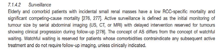 GUIDELINES Recommendation grade Offer active surveillance, radiofrequency ablation