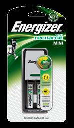 Chargers Empty value charger Ο φορτιστής Energizer είναι ο ιδανικός ταχυφορτιστής μπαταριών. Μπορείτε να τον χρησιμοποιήσετε στο σπίτι ή να τον πάρετε μαζί σας όπου κι αν πάτε.